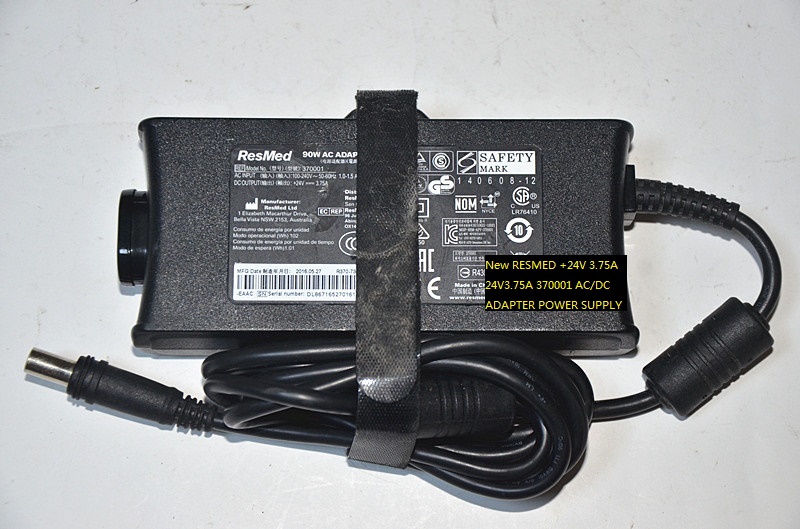 New RESMED +24V 3.75A 24V3.75A 370001 AC/DC ADAPTER POWER SUPPLY - Click Image to Close